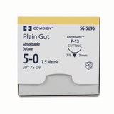 Covidien Plain Gut Suture, Premium Reverse Cutting, Size 5-0, 30", Needle P-13, 3/8 Circle. MPN: SG5696