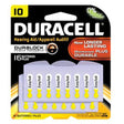 DURACELL Hearing Aid Battery, Zinc Air, Size 10, 16/pk, 6 pk/bx, 6 bx/cs. MPN: DA10B16