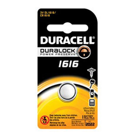 DURACELL Watch Battery, Lithium, Size DL1616, 3V, 6/bx, 6 bx/cs. MPN: DL1616BPK