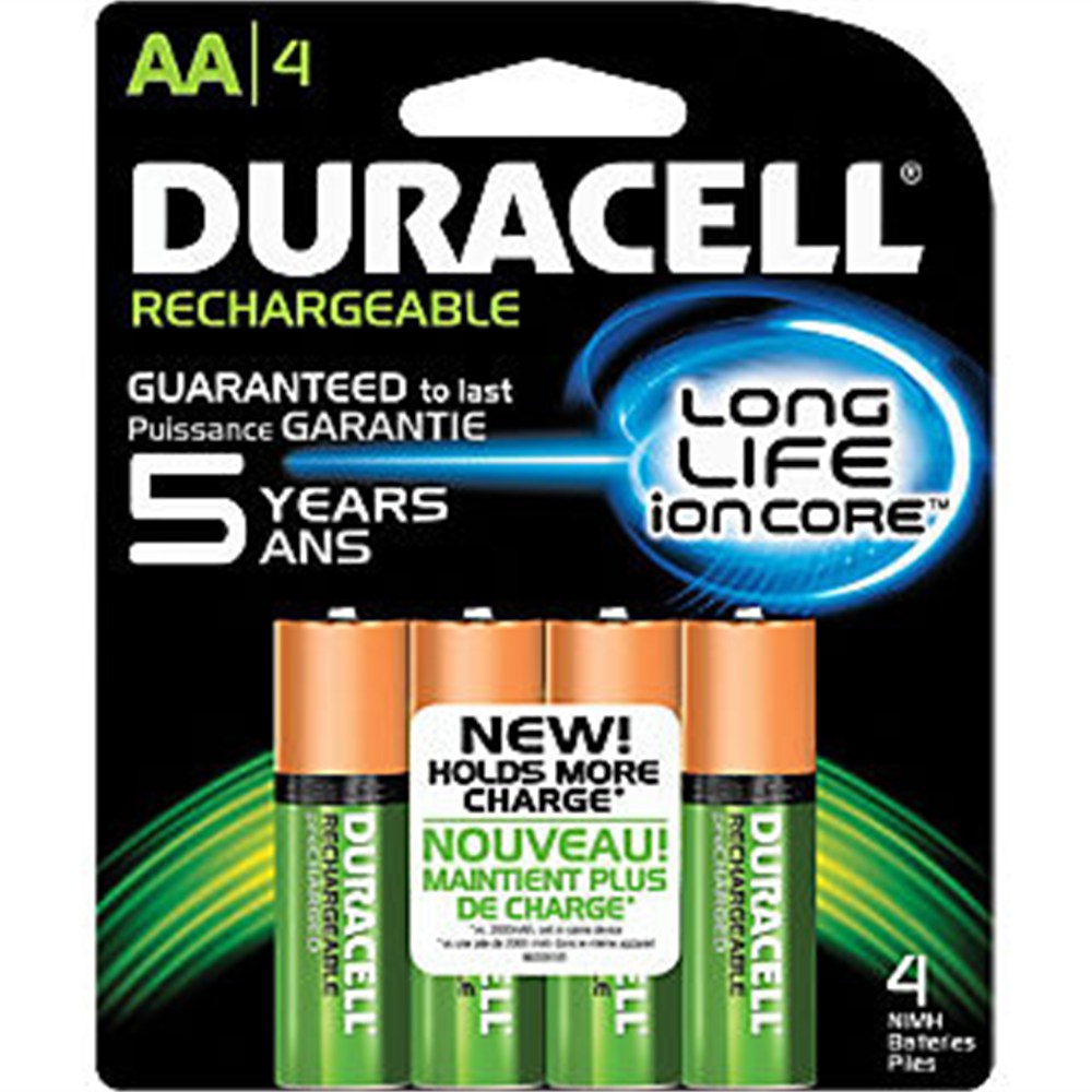 DURACELL Rechargeable Battery, NIMH, Size AA, 4/bx, 6 bx/cs. MPN: NL1500B4N001