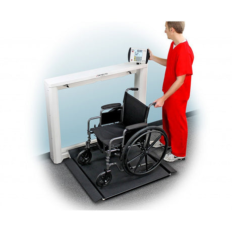 DETECTO Digital Wall-Mount Fold-Up / Fold-Down Wheelchair Scale, 1000 lb / 450 kg. MPN: 7550