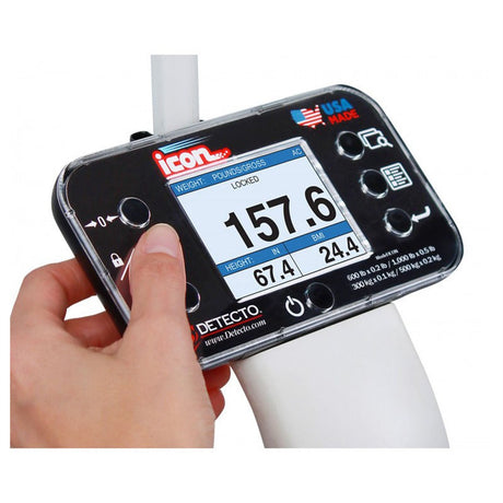 DETECTO icon Eye-Level Digital Clinical Scale with Sonar Height Rod, 600 lb / 300 kg. MPN: ICON - Image 2