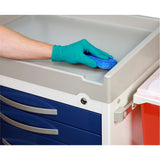 DETECTO RESCUE Anesthesiology Cart, White Frame, 6 BLUE Drawers, Keyed Lock. MPN: RC333369BLU - Image 3