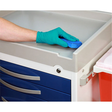 DETECTO RESCUE Emergency Room Cart, White Frame, 6 RED Drawers, Emergency Lock. MPN: RC333369RED - Image 3