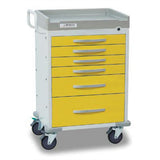 DETECTO RESCUE Isolation Medical Cart, White Frame, 6 YELLOW Drawers, Keyed Lock. MPN: RC333369YEL