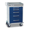 DETECTO RESCUE Anesthesiology Cart, White Frame, 5 BLUE Drawers, Keyed Lock. MPN: RC33669BLU