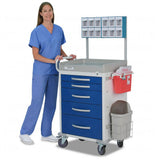 DETECTO RESCUE Emergency Room Cart, White Frame, 5 RED Drawers, Loaded, Emergency Lock. MPN: RC33669RED-L - Image 4