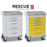 DETECTO RESCUE Isolation Medical Cart, White Frame, 5 YELLOW Drawers, Keyed Lock. MPN: RC33669YEL - Image 2