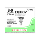 Ethicon ETHILON Nylon Suture, Size: 8-0, Needle: TG175-8, TG175-8, BLACK, 12/bx. MPN: 1716G