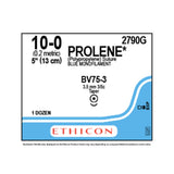 Ethicon PROLENE Polypropylene Suture, Size: 10-0, Needle: BV75-3, BLUE, 12/bx. MPN: 2790G