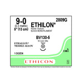 Ethicon ETHILON Nylon Suture, Size: 9-0, Needle: BV130-5, BLACK, 12/bx. MPN: 2809G