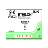 Ethicon ETHILON Nylon Suture, Size: 9-0, Needle: BV100-4, BLACK, 12/bx. MPN: 2829G