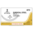 Ethicon Surgical Stainless Steel Suture, Size: 2, Needle: LR, LR, SILVER, 12/bx. MPN: 467G