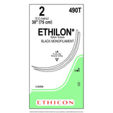 Ethicon ETHILON Nylon Suture, Size: 2, Needle: LR, LR, BLACK, 24/bx. MPN: 490T