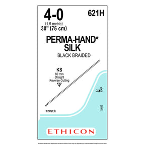 Ethicon PERMAHAND Silk Suture, Size: 4-0, Needle: KS, BLACK, 36/bx. MPN: 621H