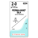 Ethicon PERMAHAND Silk Suture, Size: 2-0, Needle: KS, BLACK, 36/bx. MPN: 623H