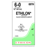 Ethicon ETHILON Nylon Suture, Size: 6-0, Needle: P-1, BLACK, 36/bx. MPN: 697H