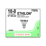 Ethicon ETHILON Nylon Suture, Size: 10-0, Needle: TG160-4, TG160-4, BLACK, 12/bx. MPN: 7707G