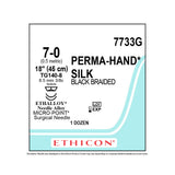 Ethicon PERMAHAND Silk Suture, Size: 7-0, Needle: TG140-8, TG140-8, BLACK, 12/bx. MPN: 7733G