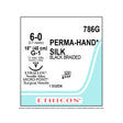 Ethicon PERMAHAND Silk Suture, Size: 6-0, Needle: G-1, BLACK, 12/bx. MPN: 786G