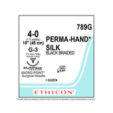 Ethicon PERMAHAND Silk Suture, Size: 4-0, Needle: G-3, BLACK, 12/bx. MPN: 789G