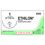 Ethicon ETHILON Nylon Suture, Size: 1, Needle: TP-1, BLACK, 12/bx. MPN: 824G
