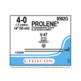 Ethicon PROLENE Polypropylene Suture, Size: 4-0, Needle: V-47, V-47, BLUE, 12/bx. MPN: 8592G