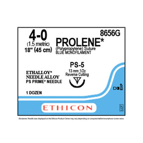 Ethicon PROLENE Polypropylene Suture, Size: 4-0, Needle: PS-5, BLUE, 12/bx. MPN: 8656G
