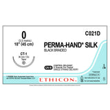 Ethicon PERMAHAND Silk Suture, Size: 0, Needle: CT-1, BLACK, 12/bx. MPN: C021D