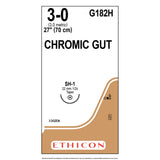Ethicon Surgical Gut Suture - Chromic, Size: 3-0, Needle: SH-1, UNDYED, 36/bx. MPN: G182H