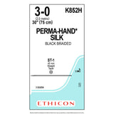 Ethicon PERMAHAND Silk Suture, Size: 3-0, Needle: ST-1, BLACK, 36/bx. MPN: K852H