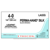 Ethicon PERMAHAND Silk Suture, Size: 4-0, Needle: LIGAPAK Reel, BLACK, 12/bx. MPN: LA53G