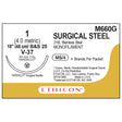 Ethicon Surgical Stainless Steel Suture, Size: 1, Needle: V-37, SILVER, 12/bx. MPN: M660G