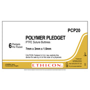 Ethicon TFE Polymer Pledget, Firm, 1/4" x 1/8" x 1/16", 6/pk, 36 pk/box. MPN: PCP20