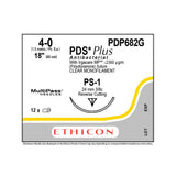 Ethicon PDS Plus Antibacterial Suture, Size: 4-0, Needle: PS-1, UNDYED, 12/bx. MPN: PDP682G