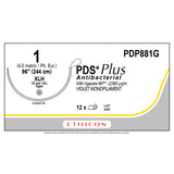 Ethicon PDS Plus Antibacterial Suture, Size: 1, Needle: XLH, VIOLET, 12/bx. MPN: PDP881G
