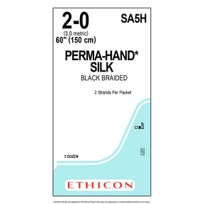 Ethicon PERMAHAND Silk Suture, Size: 2-0, NO NEEDLE, BLACK, 36/bx. MPN: SA5H