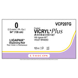 Ethicon COATED VICRYL Plus Antibacterial Suture, Size: 0, Needle: LIGAPAK Reel, VIOLET, 12/bx. MPN: VCP207G
