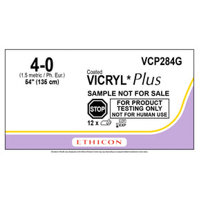Ethicon COATED VICRYL Plus Antibacterial Suture, Size: 4-0, Needle: LIGAPAK Reel, UNDYED, 12/bx. MPN: VCP284G