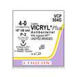 Ethicon COATED VICRYL Plus Antibacterial Suture, Size: 4-0, Needle: P-2, UNDYED, 12/bx. MPN: VCP504G