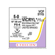 Ethicon COATED VICRYL Plus Antibacterial Suture, Size: 5-0, Needle: PS-6, UNDYED, 12/bx. MPN: VCP511G