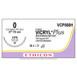 Ethicon COATED VICRYL Plus Antibacterial Suture, Size: 0, Needle: CPX, UNDYED, 36/bx. MPN: VCP568H