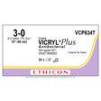 Ethicon COATED VICRYL Plus Antibacterial Suture, Size: 3-0, NO NEEDLE, VIOLET, 24/bx. MPN: VCP634T