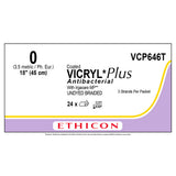 Ethicon COATED VICRYL Plus Antibacterial Suture, Size: 0, NO NEEDLE, UNDYED, 24/bx. MPN: VCP646T