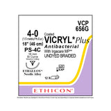 Ethicon COATED VICRYL Plus Antibacterial Suture, Size: 4-0, Needle: PS-4C, UNDYED, 12/bx. MPN: VCP656G