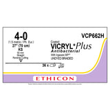 Ethicon COATED VICRYL Plus Antibacterial Suture, Size: 4-0, Needle: KS, UNDYED, 36/bx. MPN: VCP662H