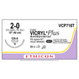 Ethicon COATED VICRYL Plus Antibacterial Suture, Size: 2-0, Needle: OS-8, VIOLET, 24/bx. MPN: VCP716T