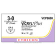Ethicon COATED VICRYL Plus Antibacterial Suture, Size: 3-0, Needle: CP-2, UNDYED, 36/bx. MPN: VCP868H