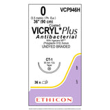 Ethicon COATED VICRYL Plus Antibacterial Suture, Size: 0, Needle: CT-1, UNDYED, 36/bx. MPN: VCP946H