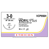 Ethicon COATED VICRYL Plus Antibacterial Suture, Size: 3-0, Needle: CT, UNDYED, 36/bx. MPN: VCP956H